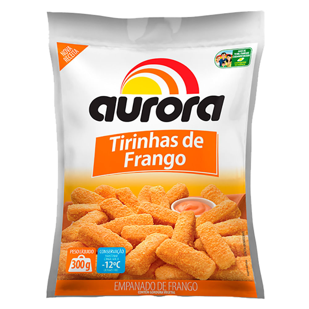 Tirinhas de Frango Empanado Aurora 300g