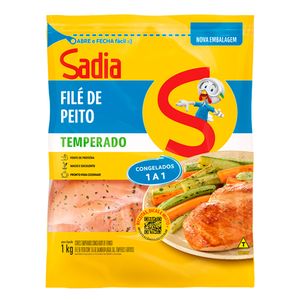 Filé de Peito de Frango em Bifes Sadia Marinados Temperado Congelado 1Kg