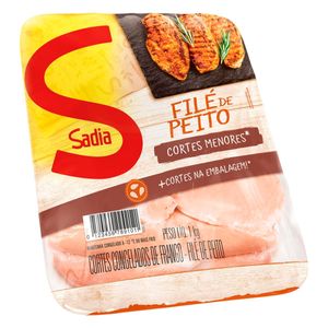 Filé de Peito de Frango Sadia Cortes Menores Bandeja Congelado 1Kg