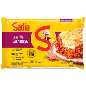 Lasanha Sadia Calabresa Congelada 600g