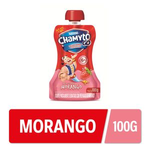 Iogurte Chamyto Go Parcialmente Desnatado Morango Squeeze 100g