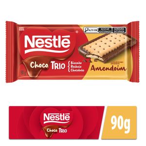 Chocolate Nestlé Choco Trio Amendoim/Biscoito Baunilha 90g