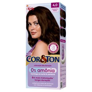 Coloração Creme Niely Cor&Ton 0% Amônia 4.0 Castanho Médio