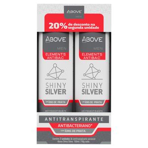 Desodorante Aerossol Above Men Elements Antibact Shiny Silver 150ml c/ 220% de Desc na 2ª Unid