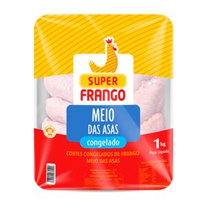 Meio da Asa de Frango Super Frango Congelado Bandeja 1Kg