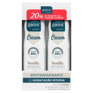 Desodorante Aerossol Above Women Cream Hidratação Intensa Vanilla 150ml c/ 2 20% de Desc na 2ª Unid