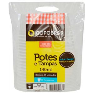 Kit Pote C/ Tampa Copobras 140ml