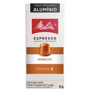 Café em Cápsula Torrado e Moído Espresso Melitta Audacce Caixa 53g 10 Unid de 5.2g Cada