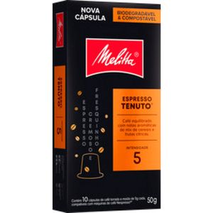 Café em Cápsula Melitta Torrado e Moído Espresso Tenuto Caixa 50g c/ 10 Unid