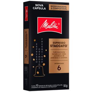 Café em Cápsula Melitta Torrado e Moído Espresso Staccato Caixa 50g c/ 10 Unid