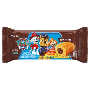 Bolinho Marilan Paw Patrol Baunilha Recheio Chocolate Pacote 40g