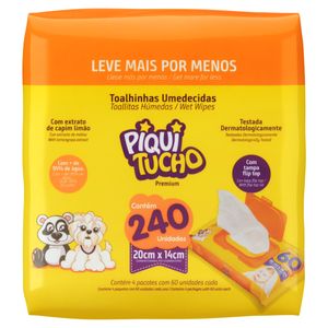 Toalha Umedecida Piquitucho Premium c/ 240 Unid Leve + Pague -