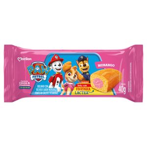 Bolinho Marilan Paw Patrol Baunilha Recheio Morango Pacote 40g