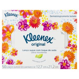 Lenço de Papel Kleenex Suave Folha Dupla Original c/ 50 Unid