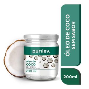 Óleo de Coco Purilev s/ Sabor Vidro 200ml