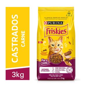 Ração Friskies gatos castrados Mix de Carne 3kg