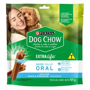 Petisco Dog Chow Saúde Oral Cães Adultos Minis e Pequenos 105g