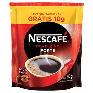 Café Solúvel Nescafé Granulado Tradição Forte Refil Leve 50g Pague 40g