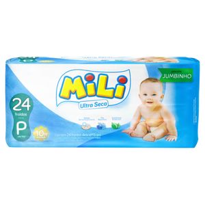 Fralda Descartável Mili Ultra Sec Jumbinho P c/ 24 Unid