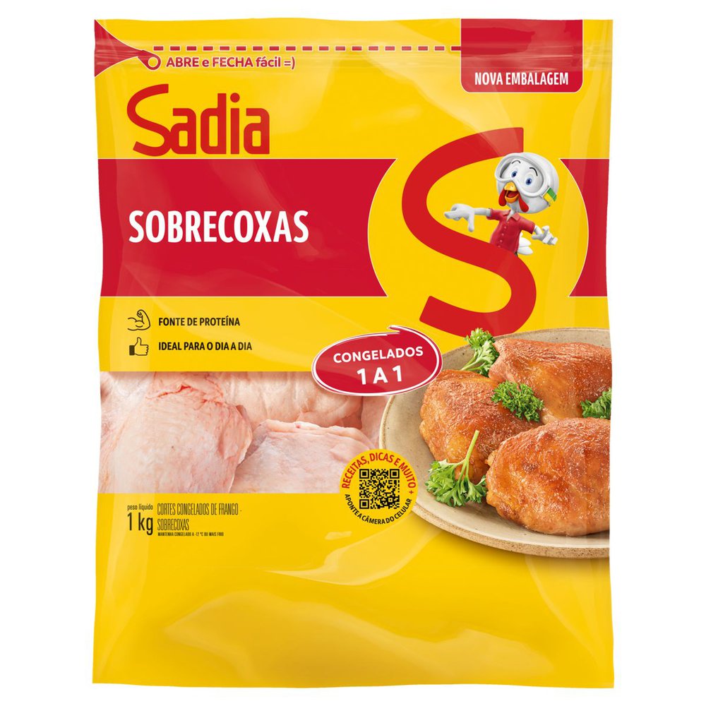 Sobrecoxa de Frango Sadia Congelada Zip 1Kg | Mercantil Atacado