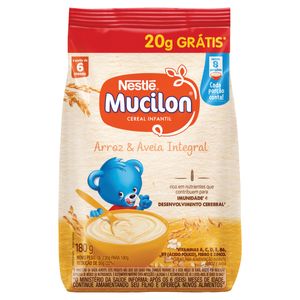 Cereal Infantil Mucilon Arroz & Aveia Integral Pacote 180g Grátis 20g