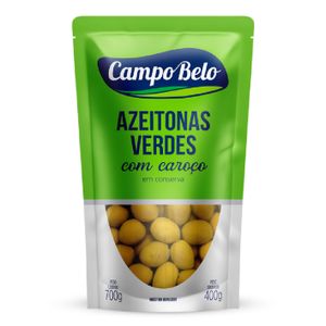 Azeitona Verde Campo Belo Inteira Sachê 400g
