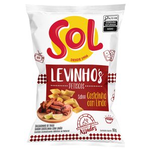 Salgadinho de Trigo Sol Levinhos Costelinha com Limão Pacote 90g