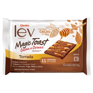 Torrada Marilan Lev Magic Toast Cacau e Cereais 110g c/ 6 Unid