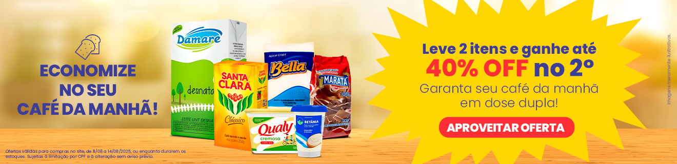 Banner Oferta Café da manhã em dose dupla 40% off segunda un